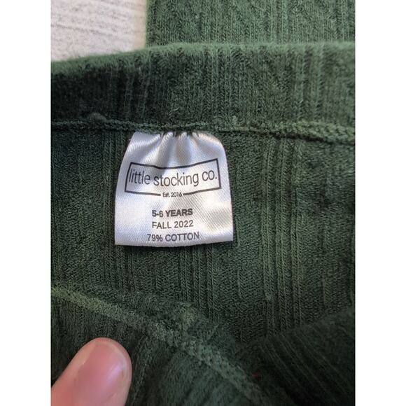 5/6 Little Stocking Co Hunter Green Tights - Picture 4 of 5